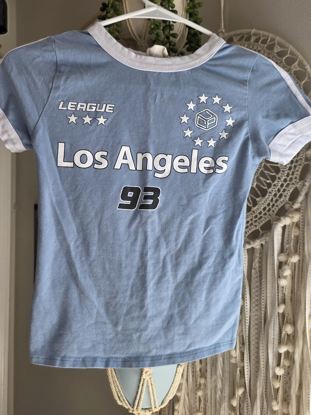 french pastry Light Blue Los Angeles '93 Ringer Tee - Juniors